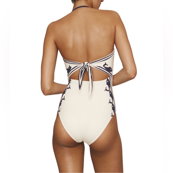 ALÉMAIS Women's Natural Marine One-Piece Swimsuit NWT Small - Picture 3 of 11